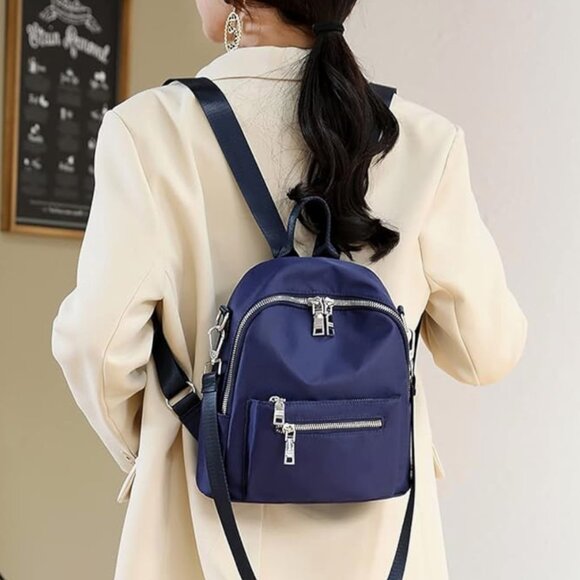 Navy Blue Mini Backpack/Shoulder Bag - Picture 5 of 6